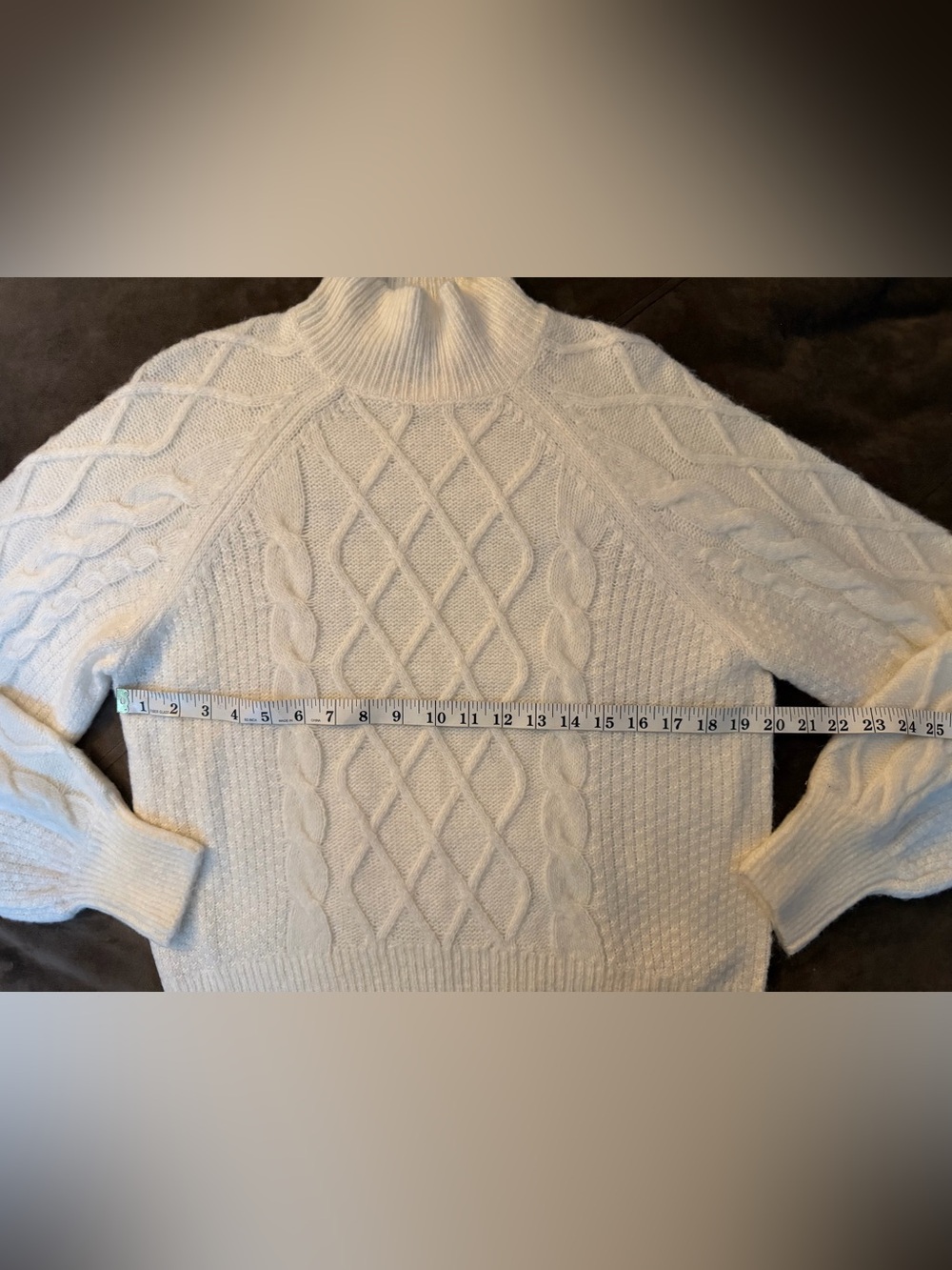 Abercrombie & Fitch Cream Cable Knit Turtleneck Sweater - Picture 8 of 9